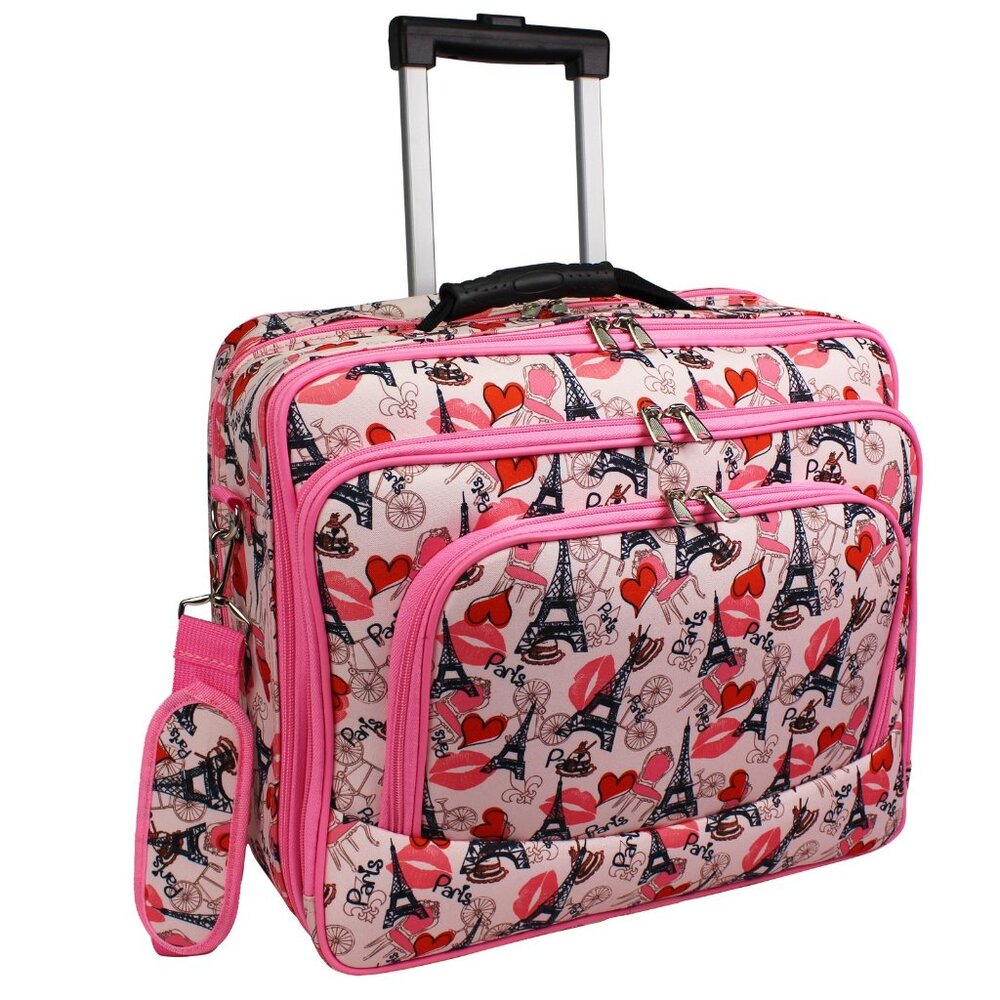 NEW - World Traveler Rolling 17-inch Laptop Case - Paris Pink